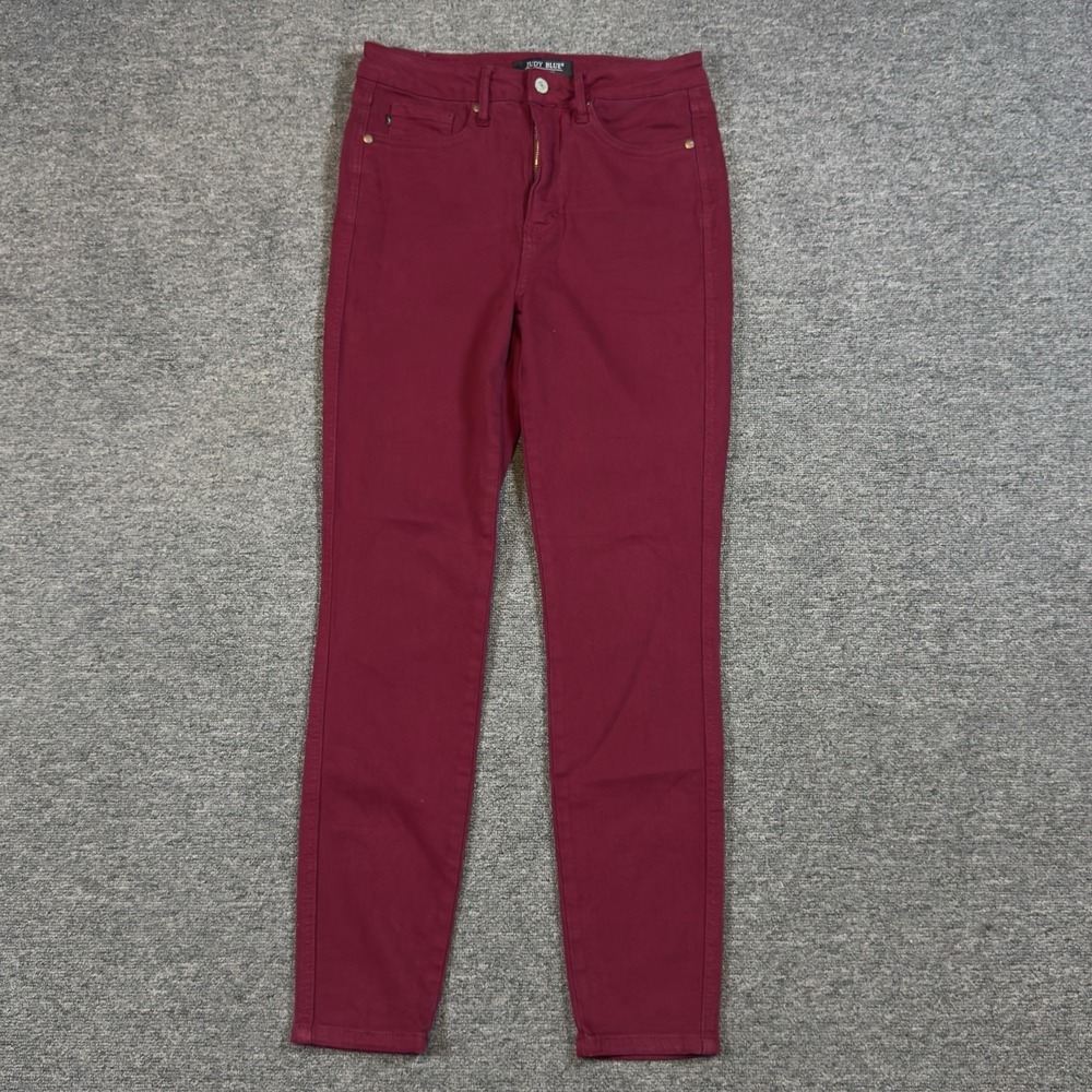 Judy Blue Burgundy Garment Dyed High Rise Skinny Jeans Women's 7/28 Stretch